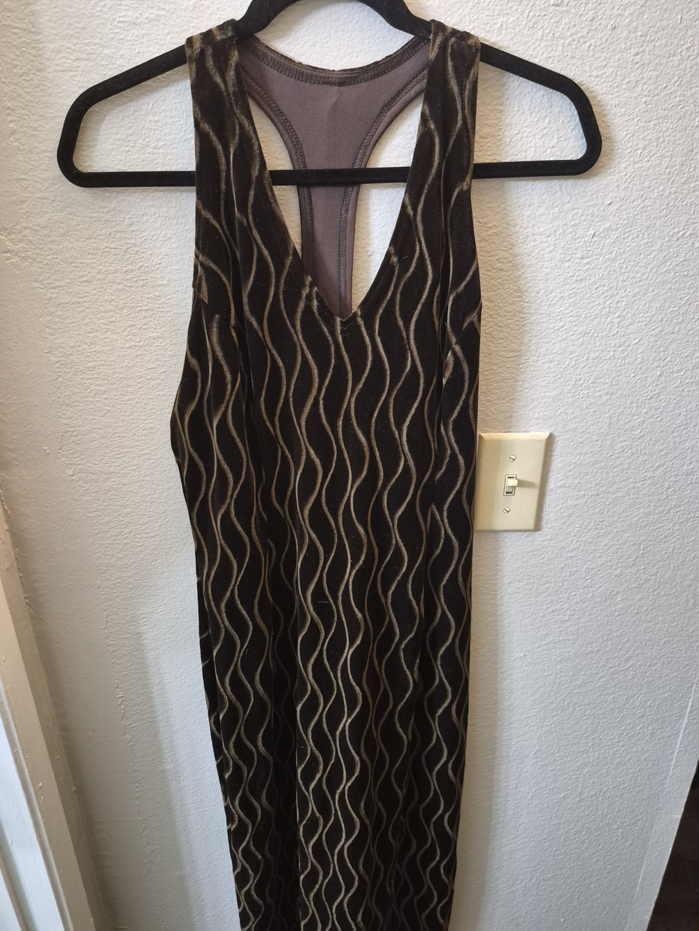 Scott McClintock Black Velvet Maxi Dress with Wave Detail